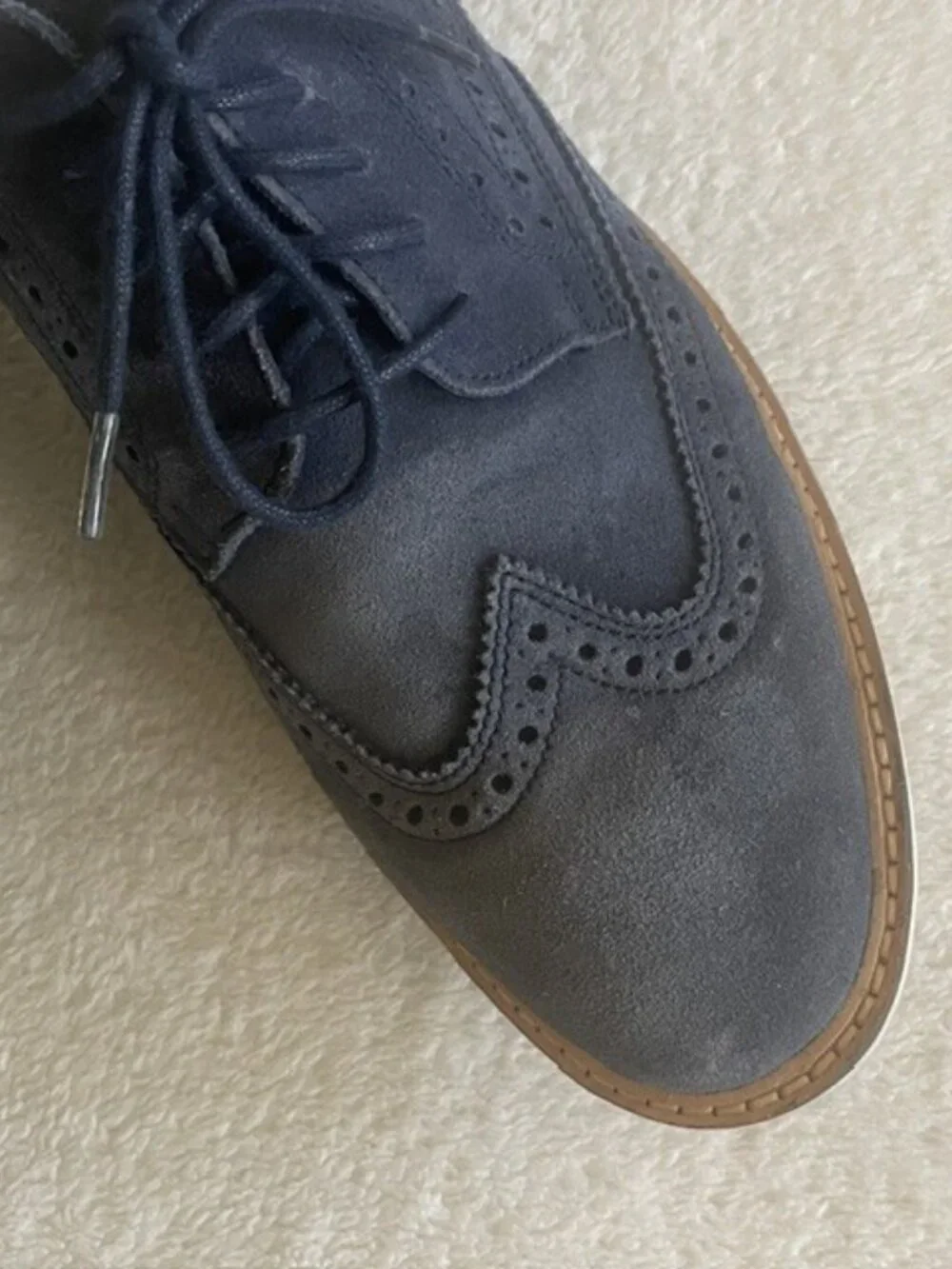 Cole Haan Grand Horizon Navy Suede Wingtip Oxfords Cool Blue Comfortable Hybrid